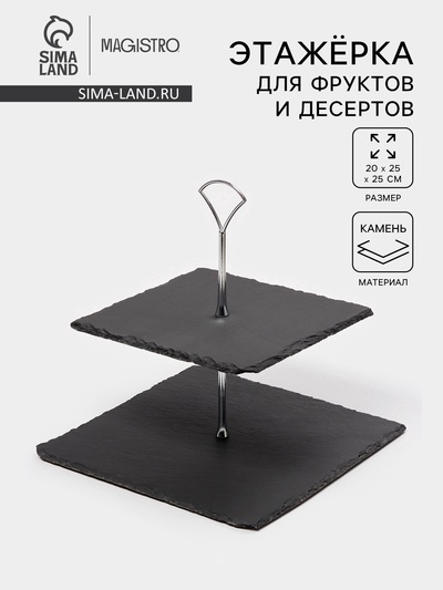 УЦЕНКА Этажерка для фруктов и десертов Valley, 25/20×28 см, сланец