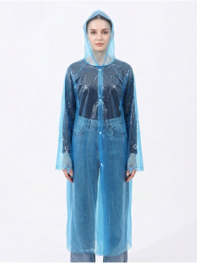 УЦЕНКА Дождевик - плащ взрослый, р-р 48-50, цвет синий накл ОТ