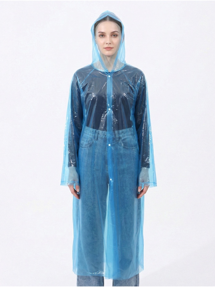 УЦЕНКА Дождевик - плащ взрослый, р-р 48-50, цвет синий накл ОТ - Фото 1