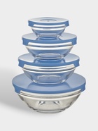 УЦЕНКА Набор салатников с крышками 5 шт: 130/200/350/500/900 мл "Классика" цвет голубой - Фото 1