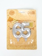 УЦЕНКА Свеча в торт юбилейная «Грань», цифра 65, серебряный металлик, 6.5 см - Фото 6