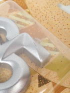 УЦЕНКА Свеча в торт юбилейная «Грань», цифра 65, серебряный металлик, 6.5 см - Фото 9