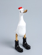 УЦЕНКА Сувенир дерево "Утка в новогоднем колпаке" 13х9х27 см - Фото 2