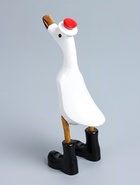 УЦЕНКА Сувенир дерево "Утка в новогоднем колпаке" 13х9х27 см - Фото 6