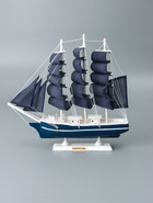 УЦЕНКА Сувенирная модель корабля «Калева», борта синие с белой полосой, 30×7×32 см - Фото 2