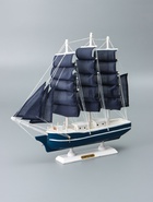 УЦЕНКА Сувенирная модель корабля «Калева», борта синие с белой полосой, 30×7×32 см - Фото 3