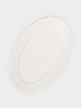 Блюдо сервировочное Garden rose, 30.5×19.5×2 см, керамика, белое