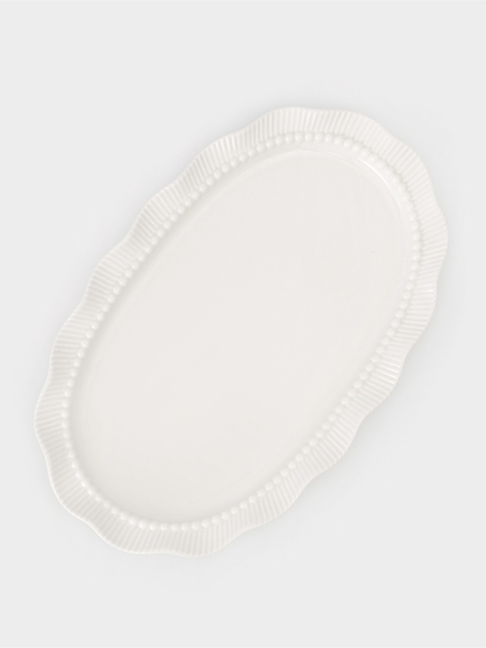 Блюдо сервировочное Breeze, 30.5×19×2 см, керамика, белое