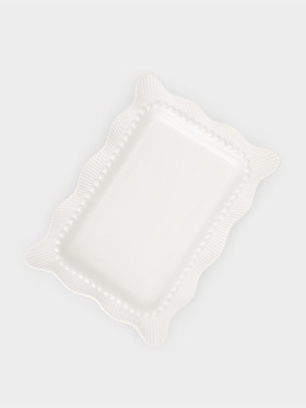 Блюдо сервировочное Breeze, 25×19×2 см, фарфор, белое