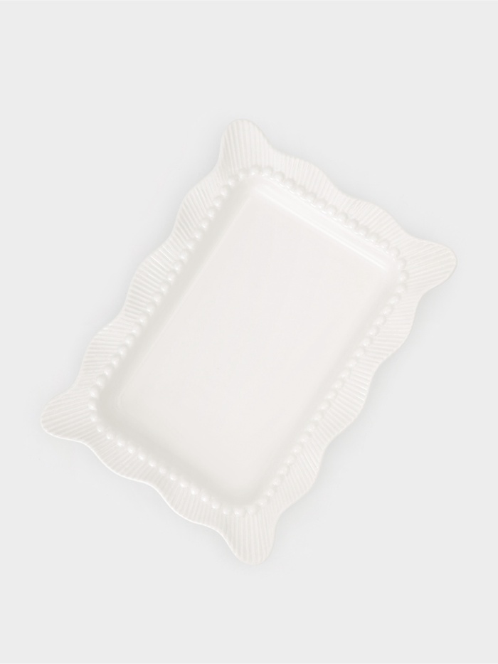 Блюдо сервировочное Breeze, 25×19×2 см, фарфор, белое