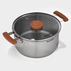 УЦЕНКА Набор кастрюль Magistro, 3 шт.: d=16/20/24 см, толщина 0.6 мм, штабелируемые, индукция - Фото 7