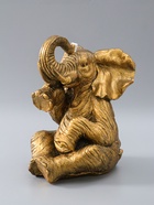 УЦЕНКА Копилка "Слон сидя" золото, 40х23х29см - Фото 2