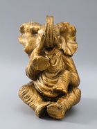 УЦЕНКА Копилка "Слон сидя" золото, 40х23х29см - Фото 3