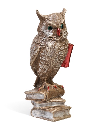 УЦЕНКА Фигура "Сова на книгах" коричневая, 14х6х6см