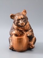 УЦЕНКА Копилка «Медведь с бочонком» бронза, 29×20×25 см - Фото 2