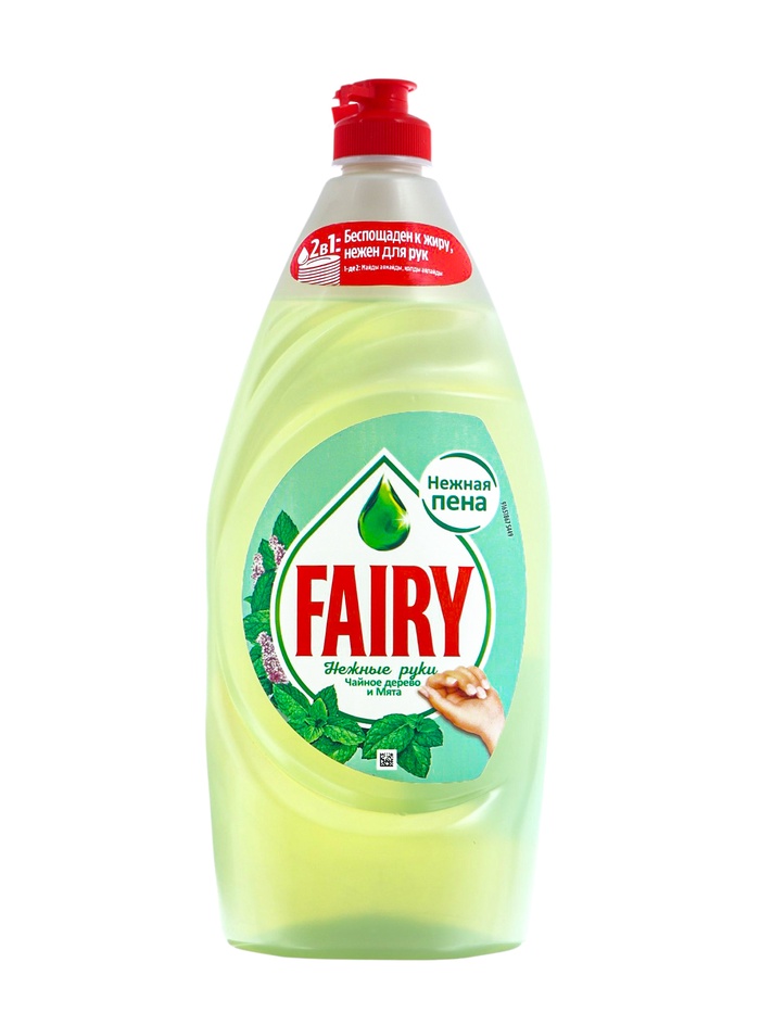 УЦЕНКА Средство для мытья посуды FAIRY Нежные ручки Чайное дерево и мята, 900 мл - Фото 1