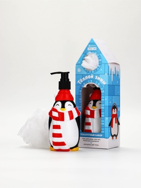Подарочный набор «Тёплой зимы!», гель для душа 300 мл, мочалка для тела, URAL LAB