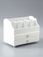 УЦЕНКА Шкатулка дерево для украшений и косметики 2 выдвижных ящика белая 26×16.5×21.7 см - Фото 3