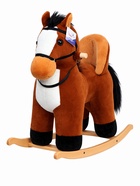 Качалка «Лошадка», со спинкой, коричневая - Фото 4