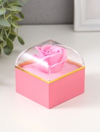 Шкатулка для украшений «Роза в футляре», подарочная, пластик, розовая, 6.8×6.8×7.5 см - Фото 3