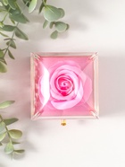 Шкатулка для украшений «Роза в футляре», подарочная, пластик, розовая, 6.8×6.8×7.5 см - Фото 5