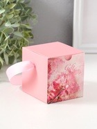 Шкатулка для украшений «Роза в футляре», подарочная, пластик, розовая, 6.8×6.8×7.5 см - Фото 6