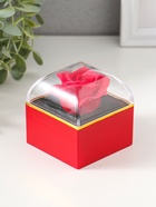 Шкатулка для украшений «Роза в футляре», подарочная, пластик, красная, 6.8×6.8×7.5 см - Фото 3
