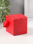 Шкатулка для украшений «Роза в футляре», подарочная, пластик, красная, 6.8×6.8×7.5 см - Фото 6