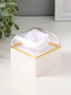 Шкатулка для украшений «Роза в футляре», подарочная, пластик, белая, 6.8×6.8×7.5 см - Фото 3