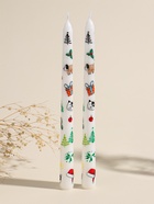 Набор свечей античных, 2.2×25 см, 2 шт. «Новогодние пёсики», белые, 8×28×2.3 см - Фото 1