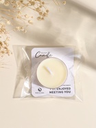 Чайная свеча ароматическая «Круглая» белая, роза, 3.8×3.8×1.8 см - Фото 4