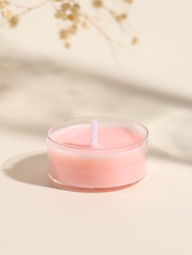 Чайная свеча ароматическая «Круглая» розовая, сладкая хурма, 3.8×3.8×1.8 см  (артикул 10980609)  большой выбор товаров оптом и в розницу по низким ценам с доставкой