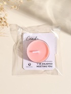 Чайная свеча ароматическая «Круглая» розовая, сладкая хурма, 3.8×3.8×1.8 см - Фото 4