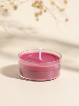 Чайная свеча ароматическая «Круглая» красная, цветочный, 3.8×3.8×1.8 см  (артикул 10980611)  большой выбор товаров оптом и в розницу по низким ценам с доставкой