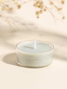 Чайная свеча ароматическая «Круглая» зелёная, грейпфрут и мандарин, 3.8×3.8×1.8 см  (артикул 10980614)  большой выбор товаров оптом и в розницу по низким ценам с доставкой