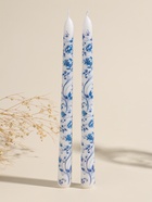 Набор свечей античных, 2.2×25 см, 2 шт. «Пионы», сине-белые, 8×28×2.3 см  (артикул 10980623)  большой выбор товаров оптом и в розницу по низким ценам с доставкой