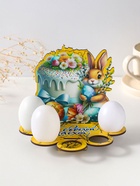 Подставка для 5 яиц «Зайка», жёлтая, 17×14×10 см  (артикул 10988319)  большой выбор товаров оптом и в розницу по низким ценам с доставкой