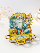 Подставка для 5 яиц «Зайка», жёлтая, 17×14×10 см - Фото 2