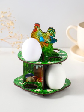 Подставка для 8 яиц в двух ярусах «Курочка ряба», 15.5×12.5 см
