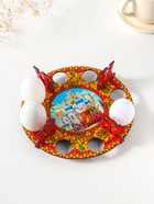 Подставка для 8 яиц «Хохлома», под кулич, d=20 см - Фото 1