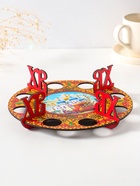 Подставка для 8 яиц «Хохлома», под кулич, d=20 см - Фото 4