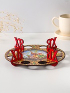 Подставка для 8 яиц «Собор с хохломой», под кулич - Фото 4