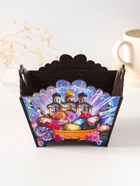 Конфетница квадратная или подставка под кулич «Пасхальные яйца и храм». 10×13×13.5 см  (артикул 10988338)  большой выбор товаров оптом и в розницу по низким ценам с доставкой