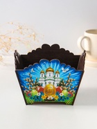 Конфетница квадратная или подставка под кулич «Пасхальный храм». 10×13×13.5 см  (артикул 10988341)  большой выбор товаров оптом и в розницу по низким ценам с доставкой