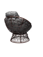 Кресло садовое «Папасан мини», 77×81×68 см, с искусственным ротангом, коричневое, с серой подушкой  (артикул 10988651)  большой выбор товаров оптом и в розницу по низким ценам с доставкой