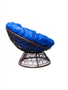 Кресло садовое «Папасан», 98×90×95 см, с искусственным ротангом, коричневое, с синей подушкой  (артикул 10988655)  большой выбор товаров оптом и в розницу по низким ценам с доставкой