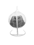 Кресло - кокон подвесное «Для двоих», 130×68×186 см, с искусственным ротангом, белое, с серой подушкой  (артикул 10988673)  большой выбор товаров оптом и в розницу по низким ценам с доставкой