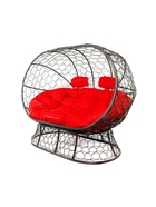 Диван садовый «Лежебока», 176×113×95 см, коричневый, с красной подушкой 10988689 - фото 9215779