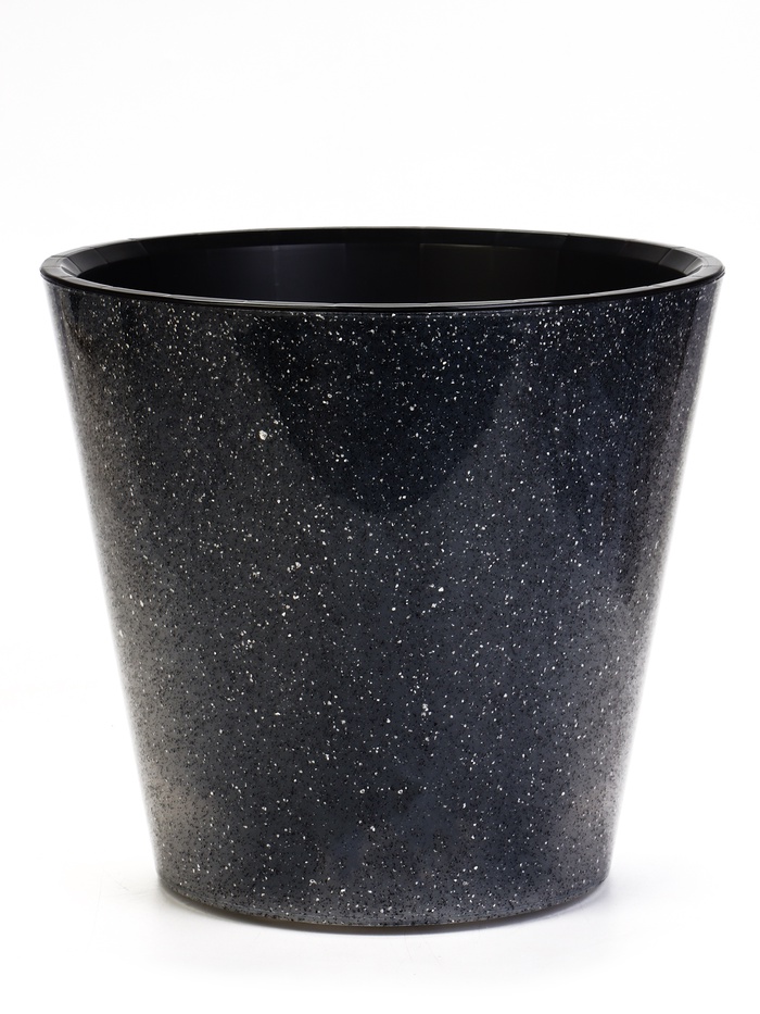 Кашпо для цветов «Гренада», 16 л, d=33 см, h=30.5 см, пластиковое, со вставкой, цвет гранит - Фото 1