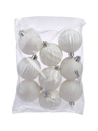 УЦЕНКА Набор шаров пластик d=6 см, 9 шт. «Перл» грани, белый - Фото 2